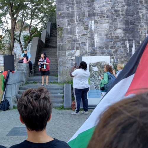 2025-08-18, Parlement de Wallonie à Namur : Stop génocide à Gaza ! Photo Gaza-Palestine.org