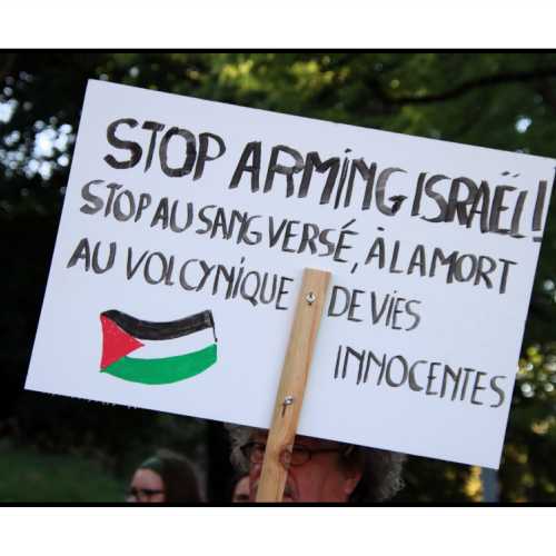 2025-08-18, Parlement de Wallonie à Namur : Stop génocide à Gaza ! Photo : Michel Wittek.