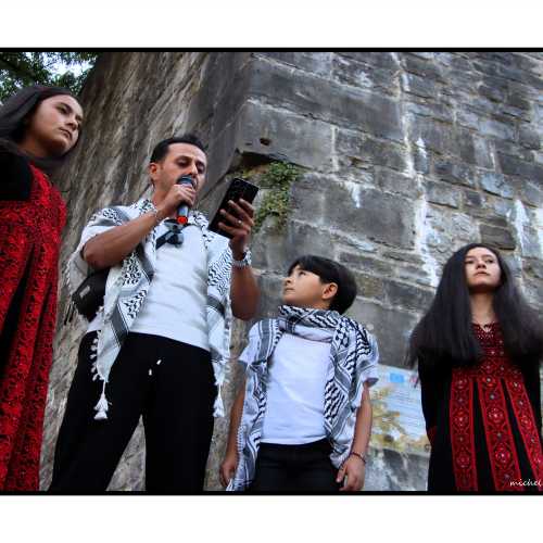 2025-08-18, Parlement de Wallonie à Namur : Stop génocide à Gaza ! Photo : Michel Wittek.