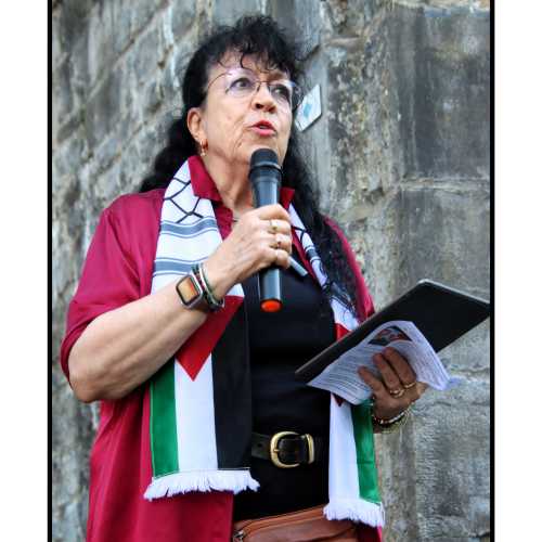 2025-08-18, Parlement de Wallonie à Namur : Stop génocide à Gaza ! Photo : Michel Wittek.