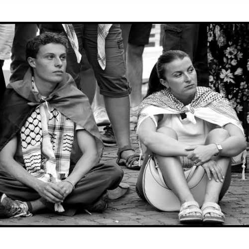 2025-08-18, Parlement de Wallonie à Namur : Stop génocide à Gaza ! Photo : Michel Wittek.