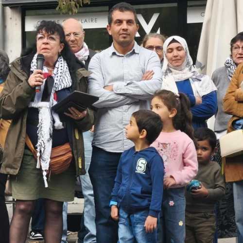 2025-10-02 - Namur : rassemblement contre l'interception de la Global Sumud Flotilla