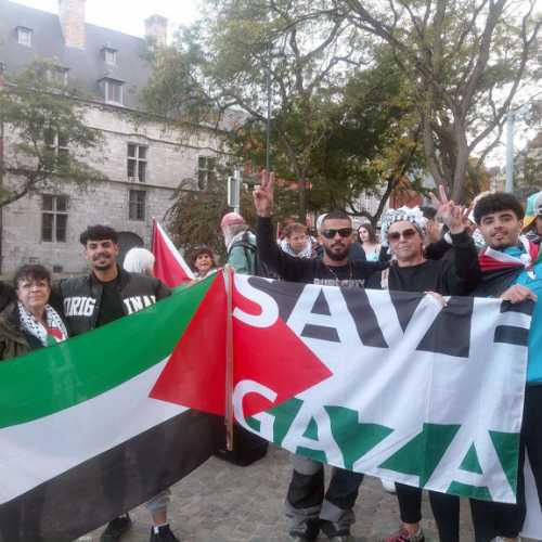 2025-10-02 - Namur : rassemblement contre l'interception de la Global Sumud Flotilla