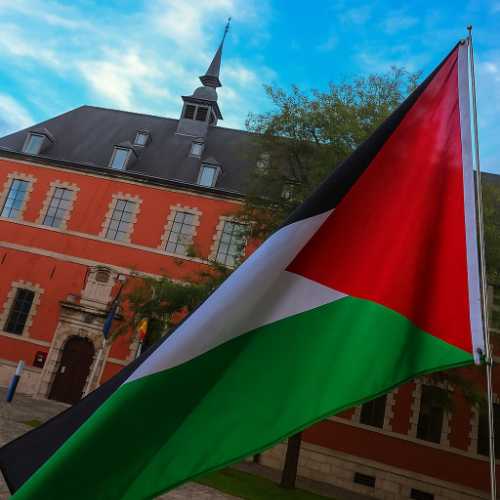 2025-10-02 - Namur : rassemblement contre l'interception de la Global Sumud Flotilla