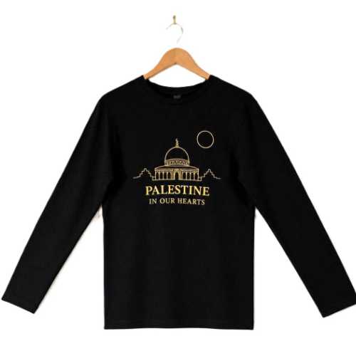 T-shirt 6 - Palestine in our Hearts - Black, long sleeves
