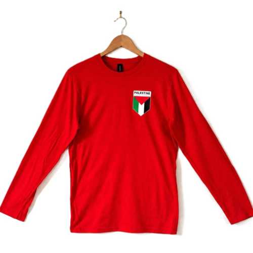 T-shirt 9 - Flag of Palestine - Red, long sleeves
