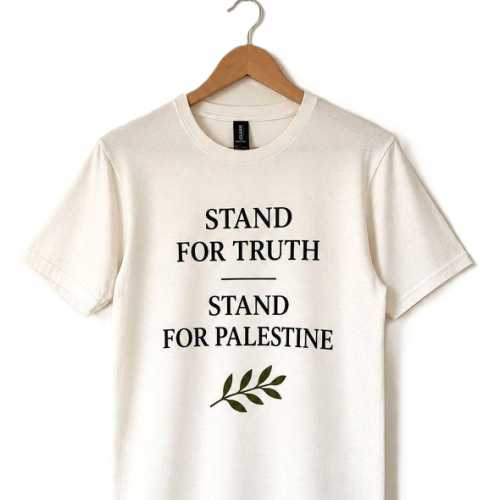 T-shirt 4 - Stand for Truth, Stand for Palestine - White, short sleeves